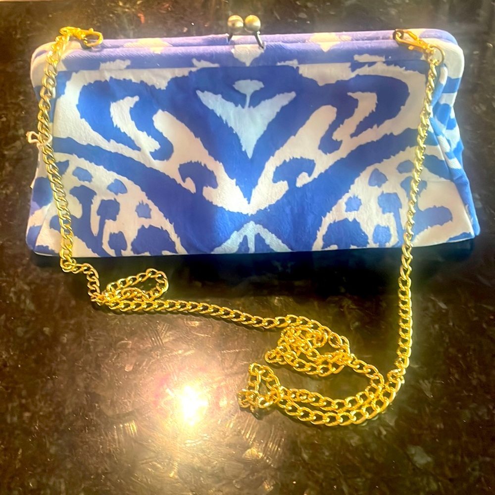 DANA GIBSON BLUE IKAT CLUTCH